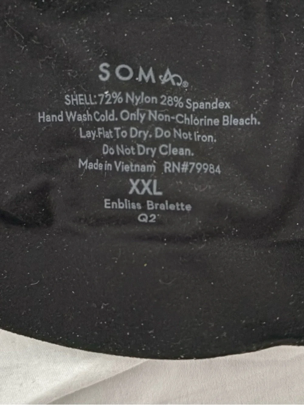 Soma Enbliss Bralette Sz XXL color black wireless soft comfortable lounge sleep - Picture 7 of 13